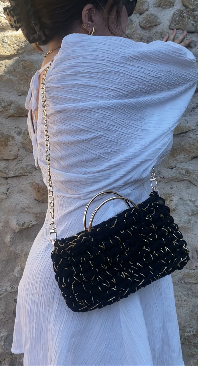 Sac Georgina noir et doré
