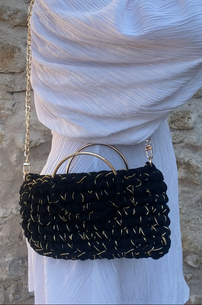 Sac Georgina noir et doré