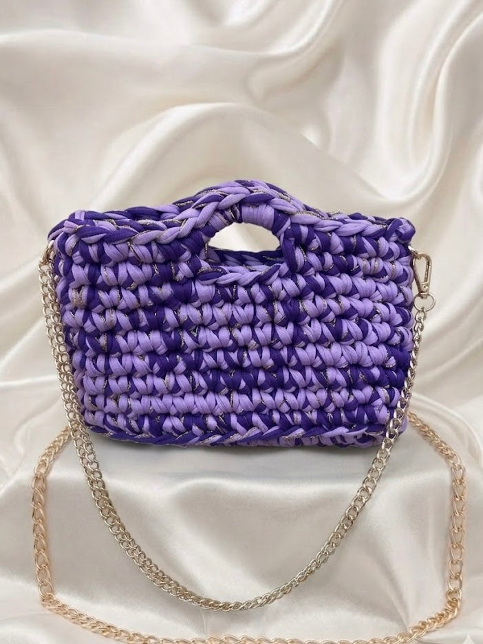 Sac capri lila et doré