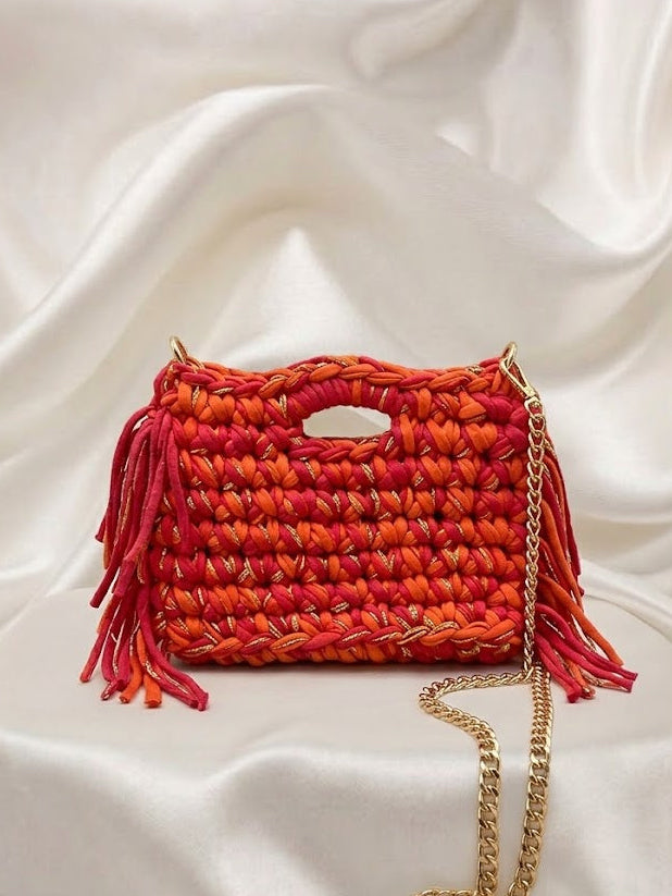 Sac Palma orange, rose et doré