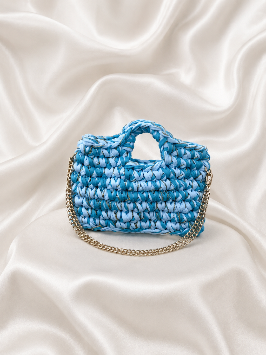 Sac Capri bleu ciel et turquoise